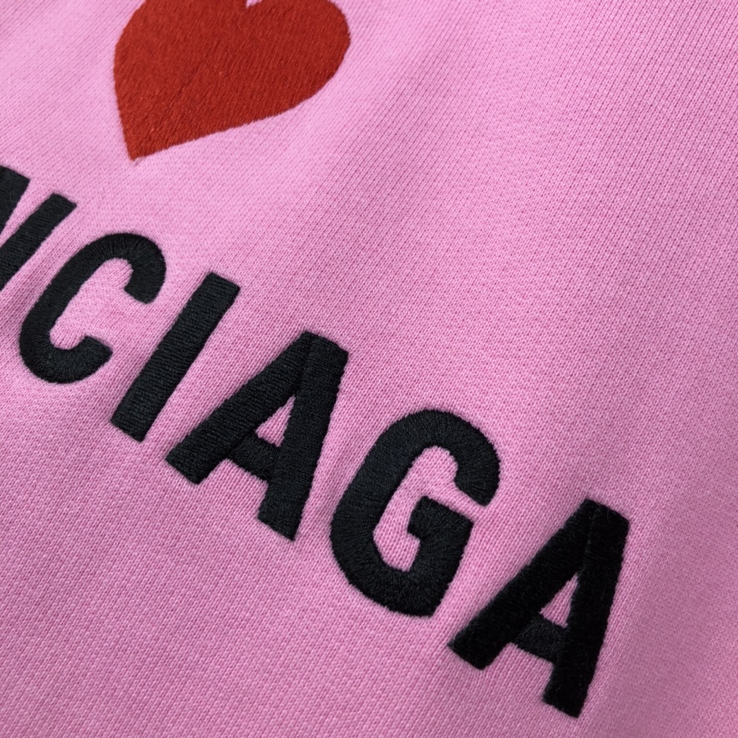 Balenciaga Hoodie Logo Medium Fit in Pink