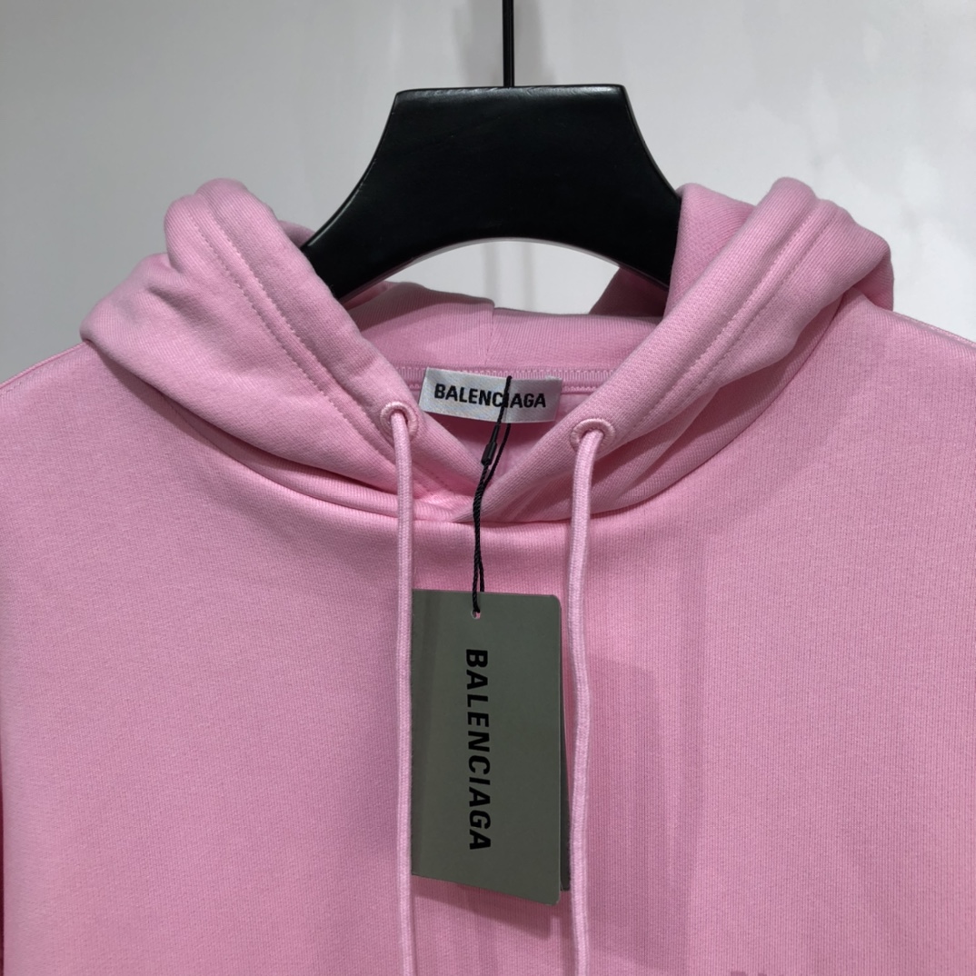 Balenciaga Hoodie Logo Medium Fit in Pink