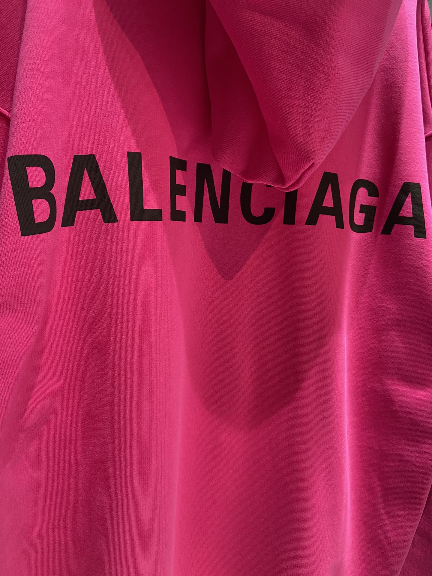 Balenciaga Hoodie Logo Medium Fit in Pink