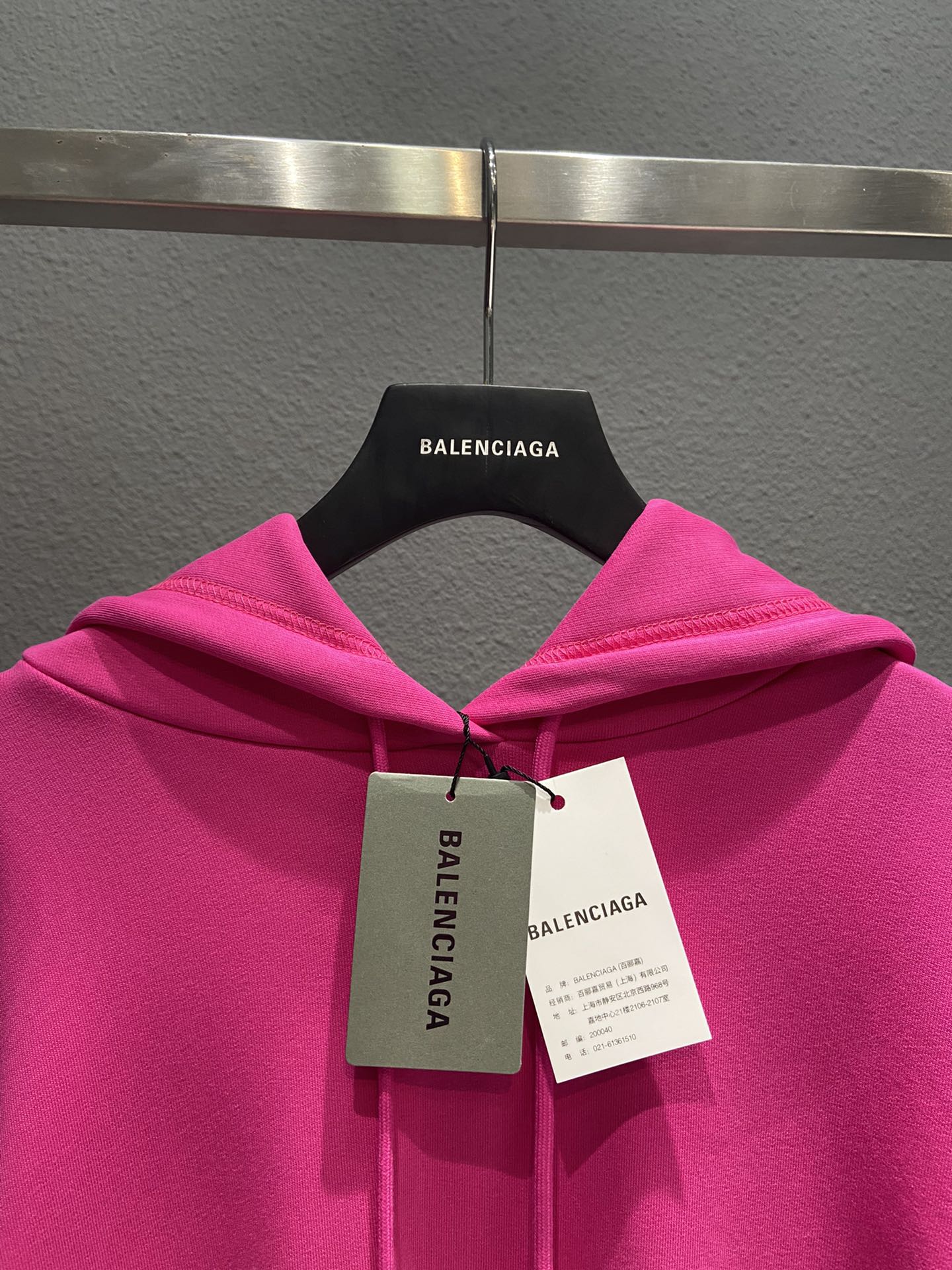 Balenciaga Hoodie Logo Medium Fit in Pink