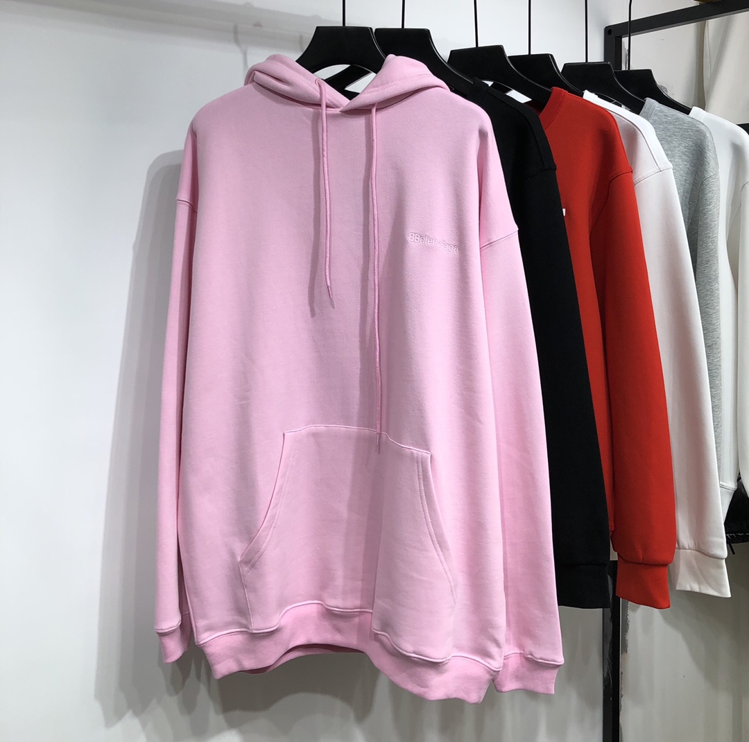 Balenciaga Hoodie Logo Medium Fit in Pink