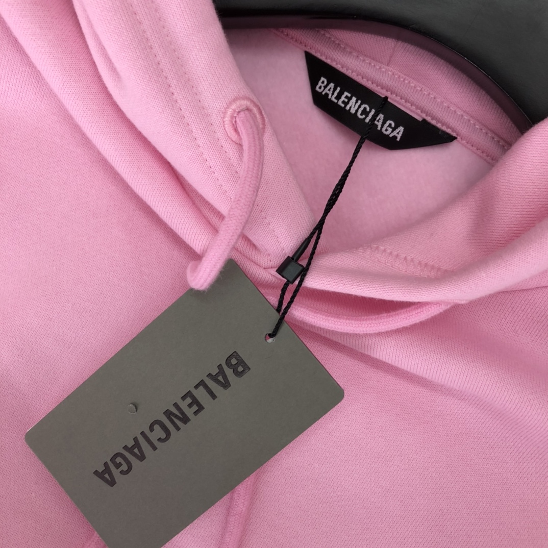 Balenciaga Hoodie Logo Medium Fit in Pink