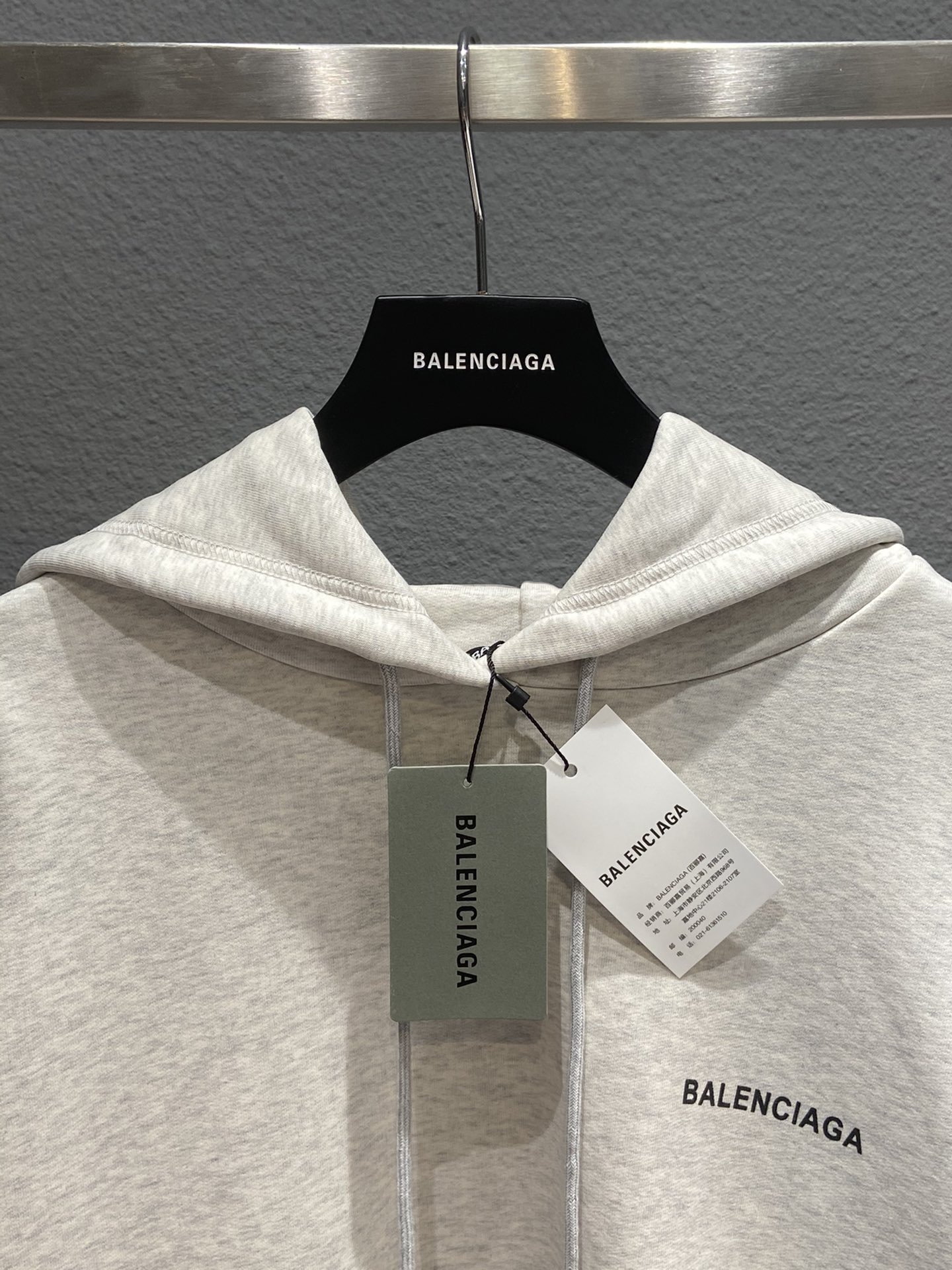Balenciaga Hoodie Logo Medium Fit in Gray