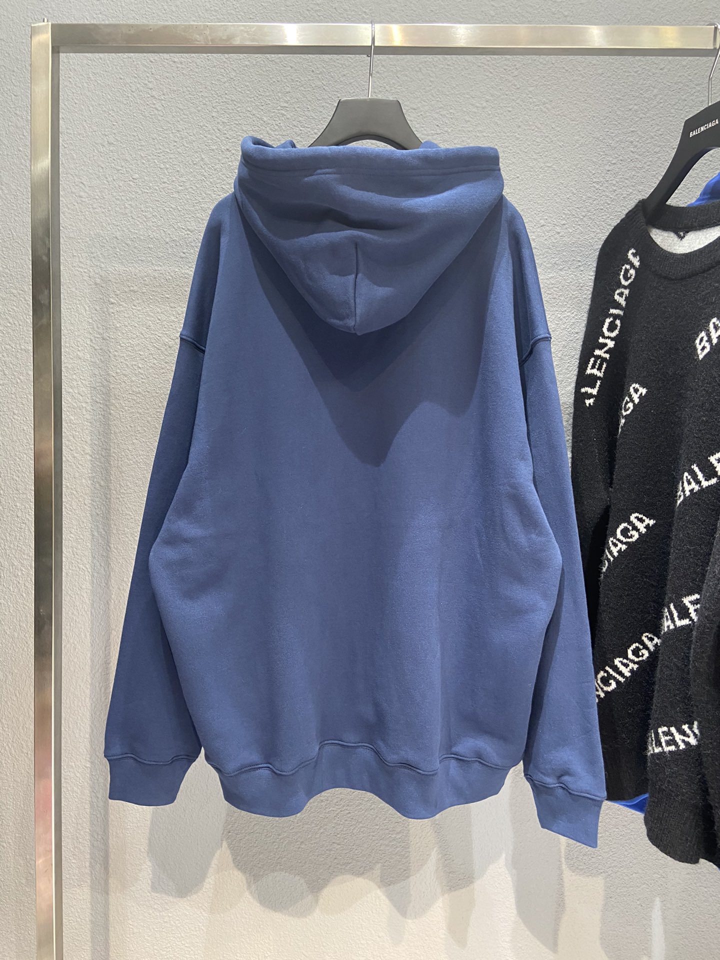 Balenciaga Hoodie Logo Medium Fit in Blue