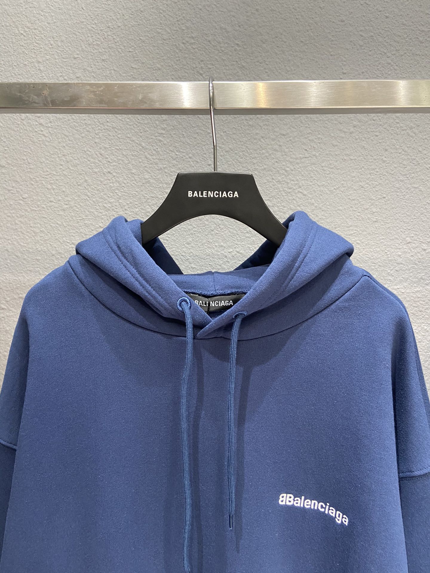 Balenciaga Hoodie Logo Medium Fit in Blue