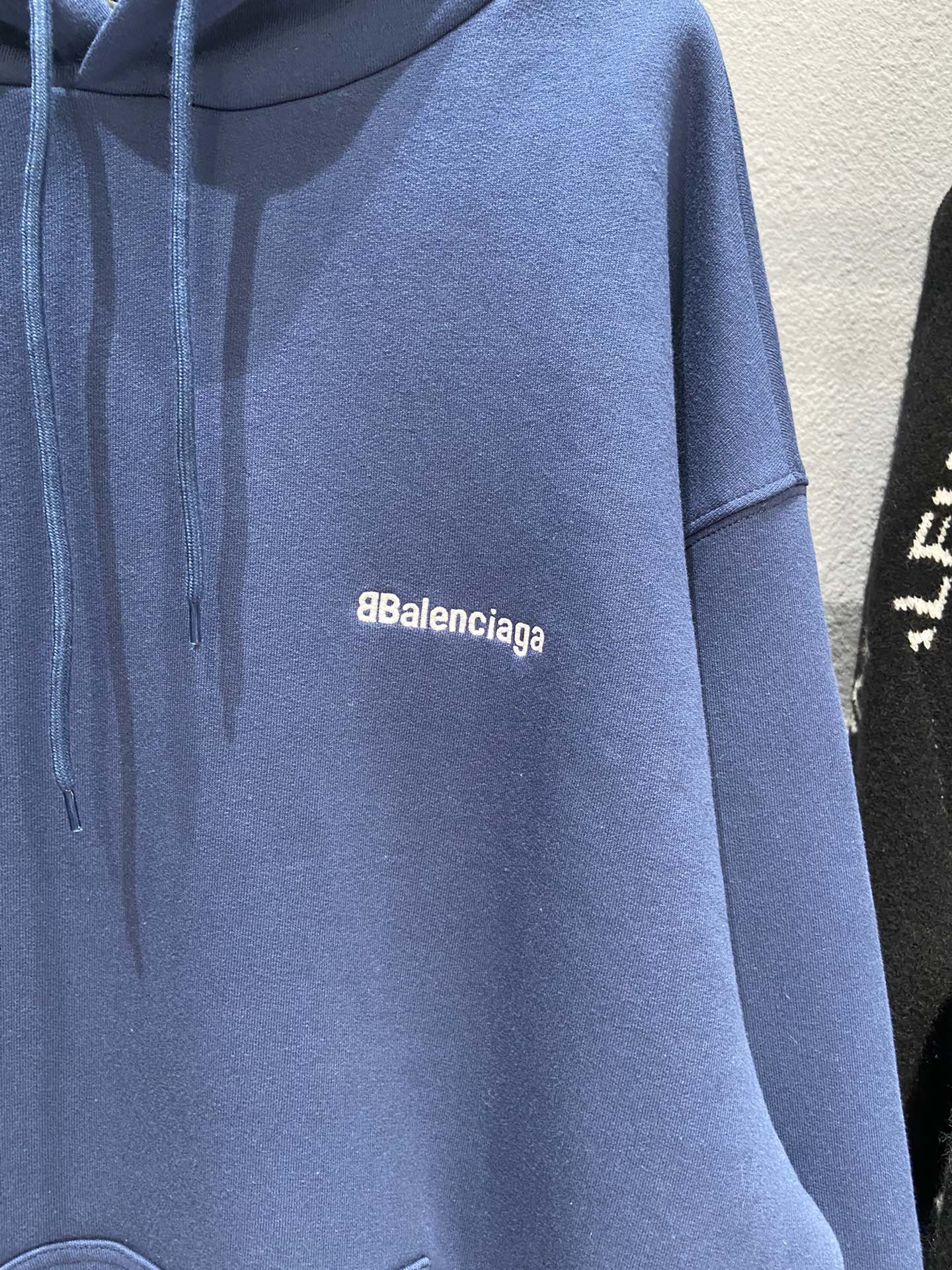 Balenciaga Hoodie Logo Medium Fit in Blue