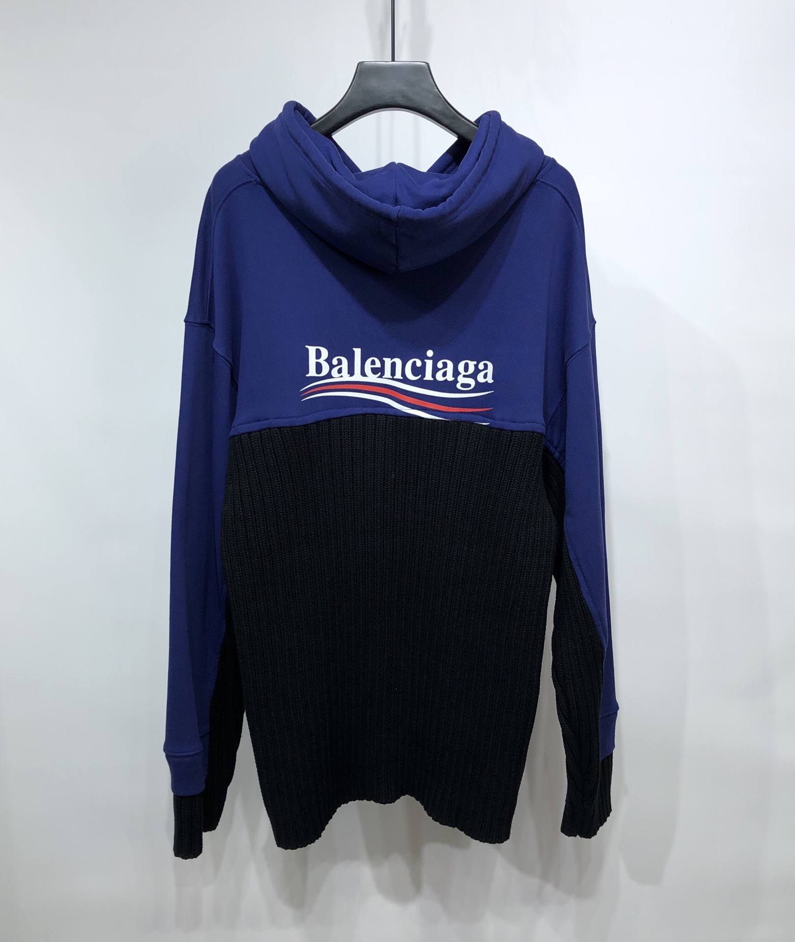 Balenciaga Hoodie Logo Medium Fit in Blue