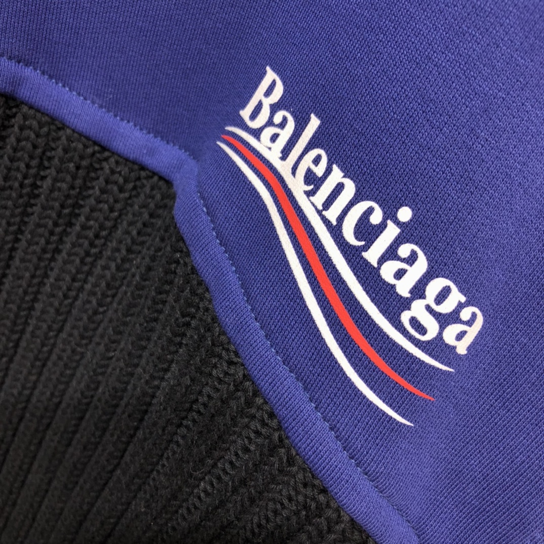 Balenciaga Hoodie Logo Medium Fit in Blue