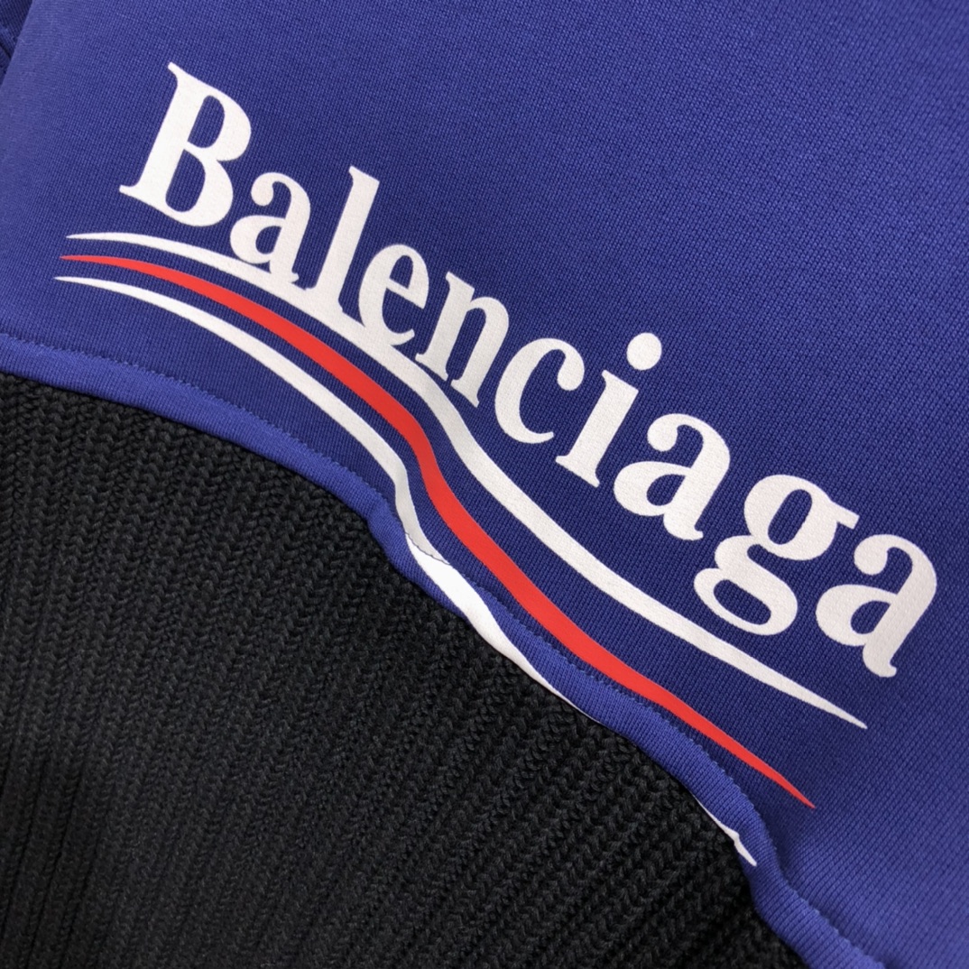 Balenciaga Hoodie Logo Medium Fit in Blue