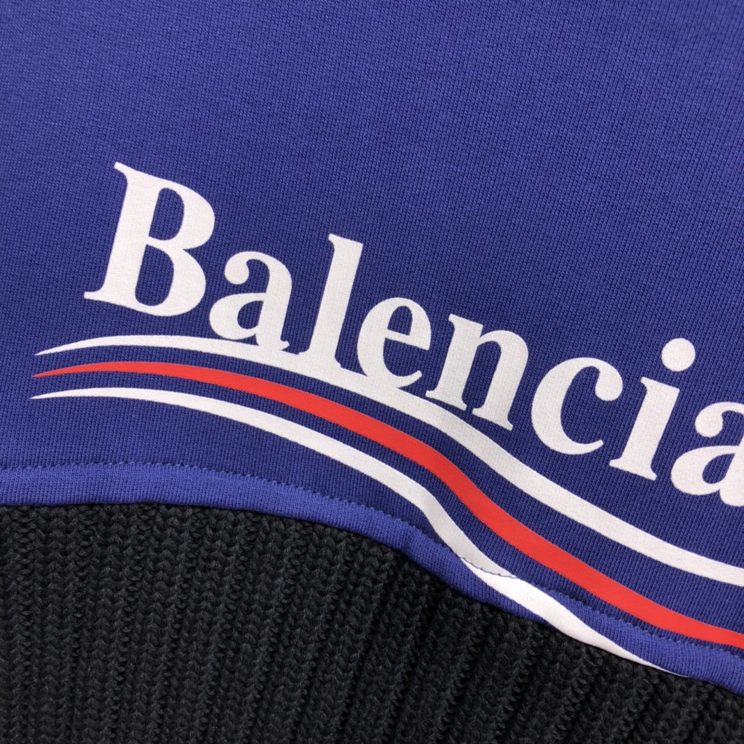 Balenciaga Hoodie Logo Medium Fit in Blue