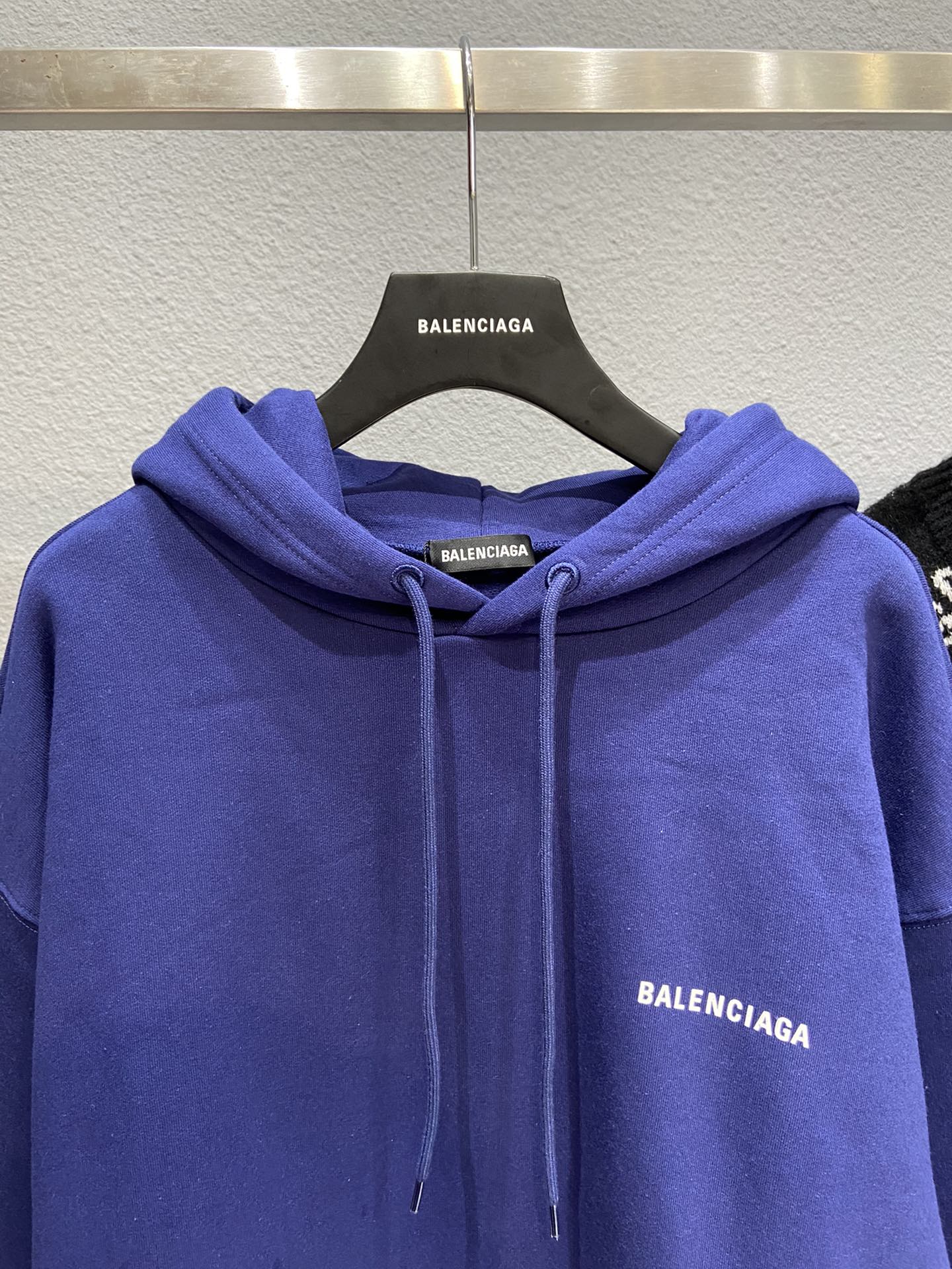 Balenciaga Hoodie Logo Medium Fit in Blue