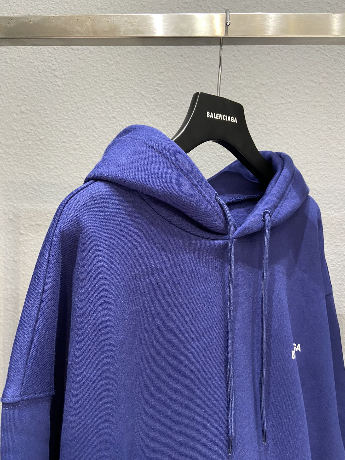 Balenciaga Hoodie Logo Medium Fit in Blue