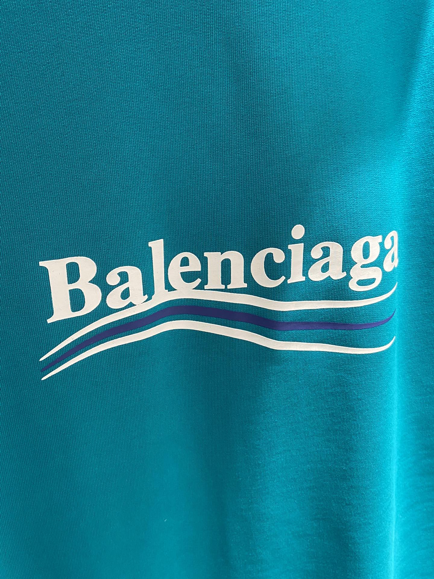 Balenciaga Hoodie Logo Medium Fit in Blue