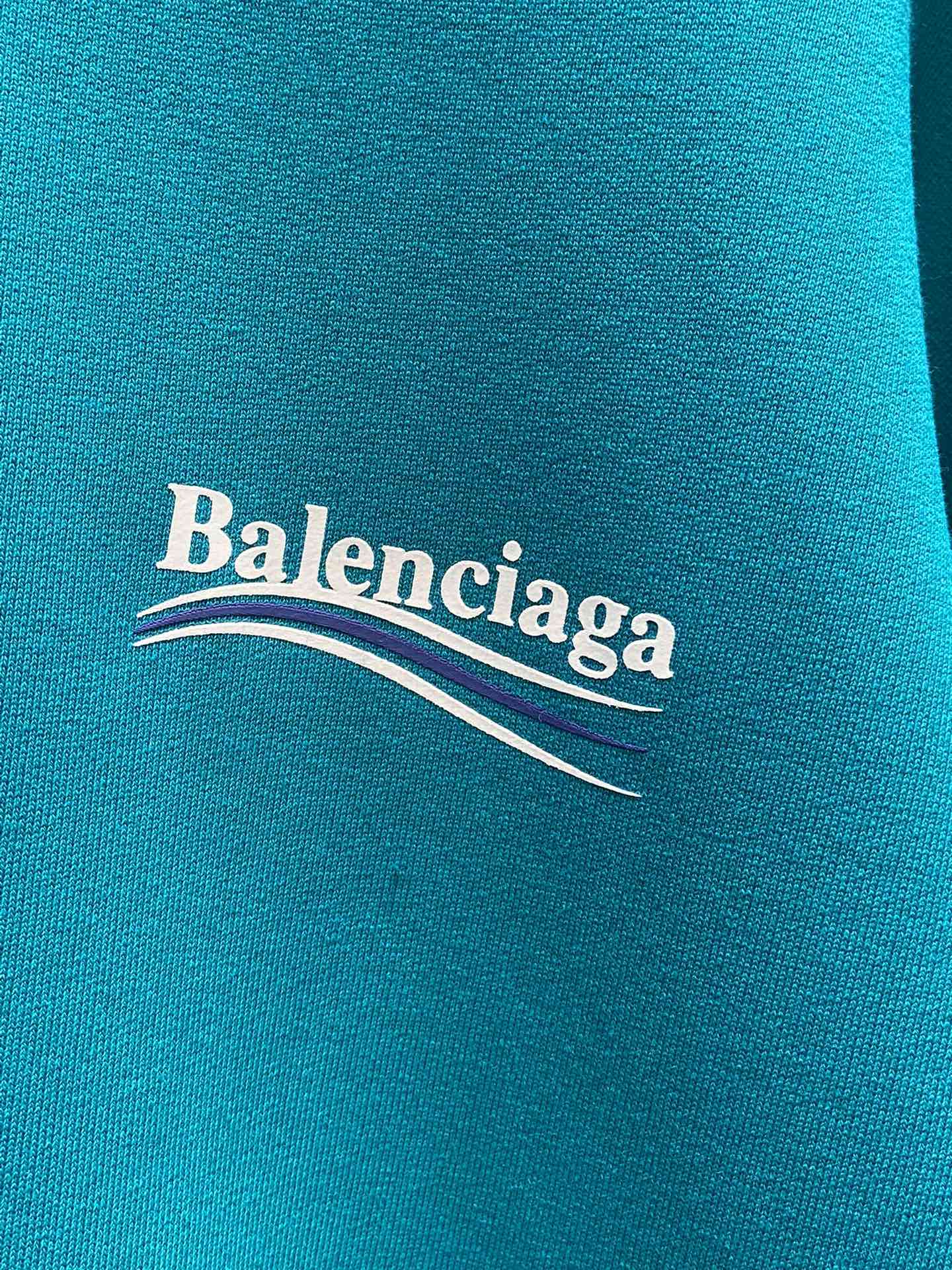 Balenciaga Hoodie Logo Medium Fit in Blue