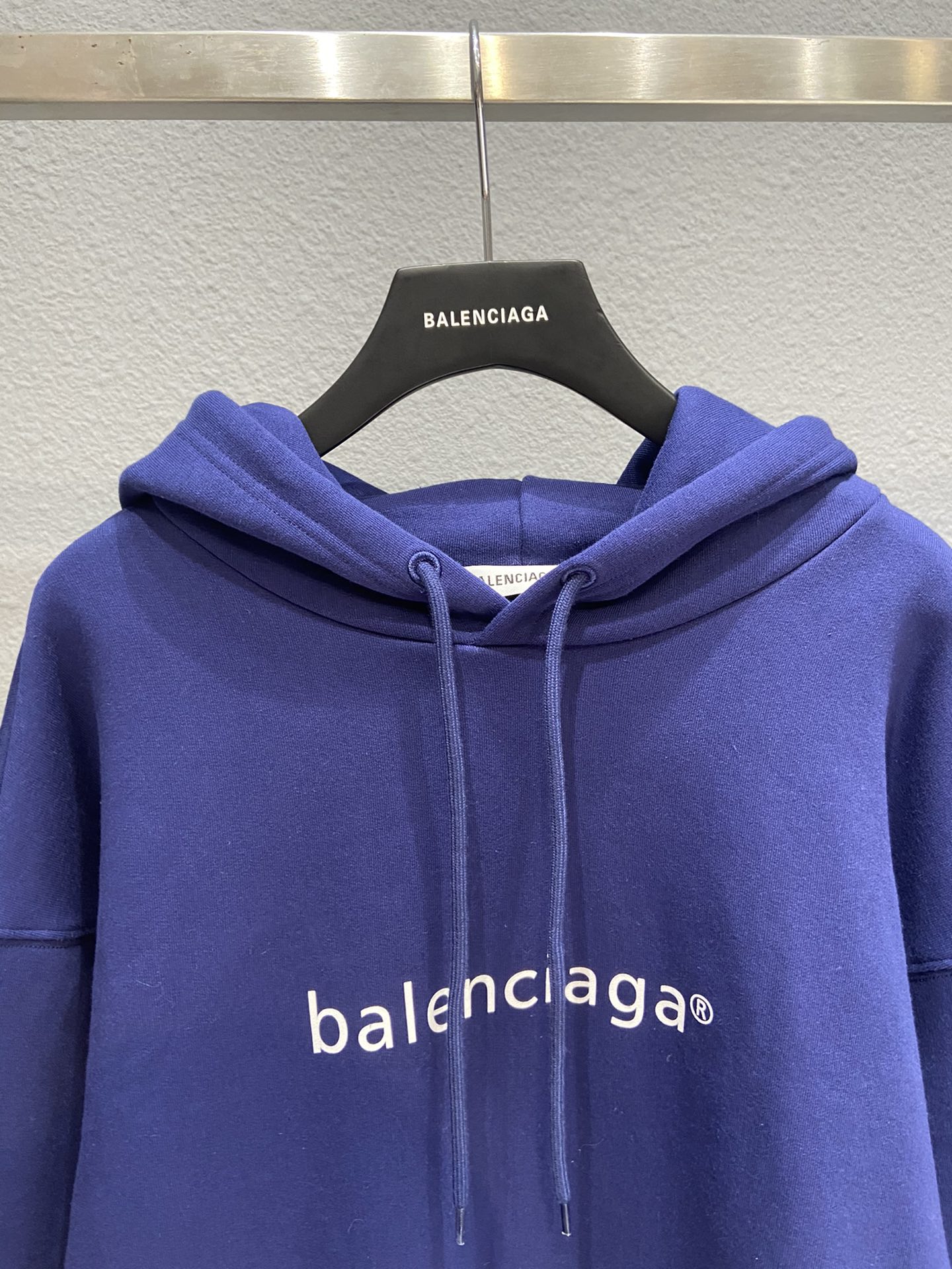 Balenciaga Hoodie Logo Medium Fit in Blue