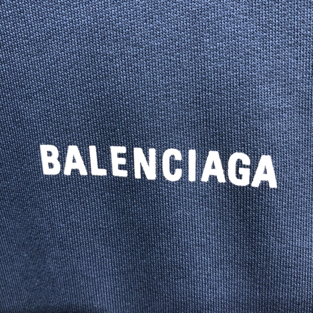 Balenciaga Hoodie Logo Medium Fit in Blue