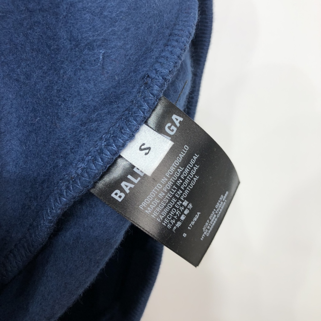 Balenciaga Hoodie Logo Medium Fit in Blue