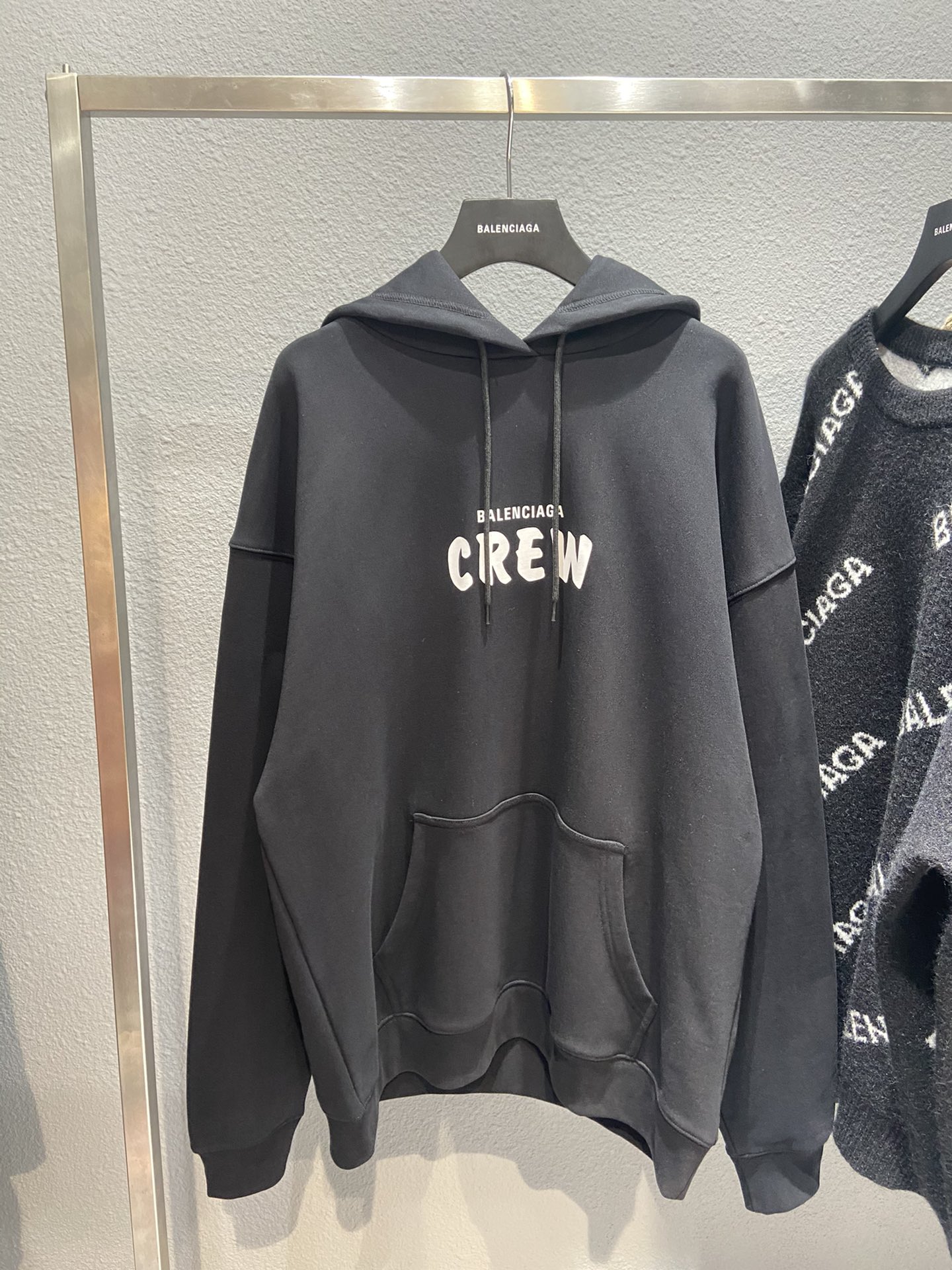 Balenciaga Hoodie Logo Medium Fit in Black