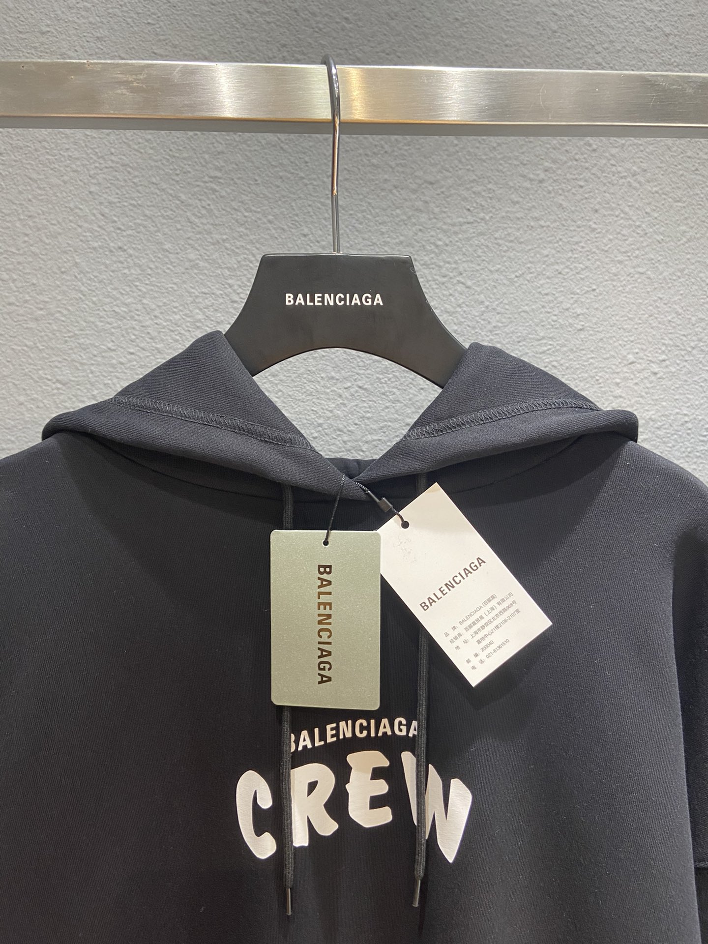 Balenciaga Hoodie Logo Medium Fit in Black