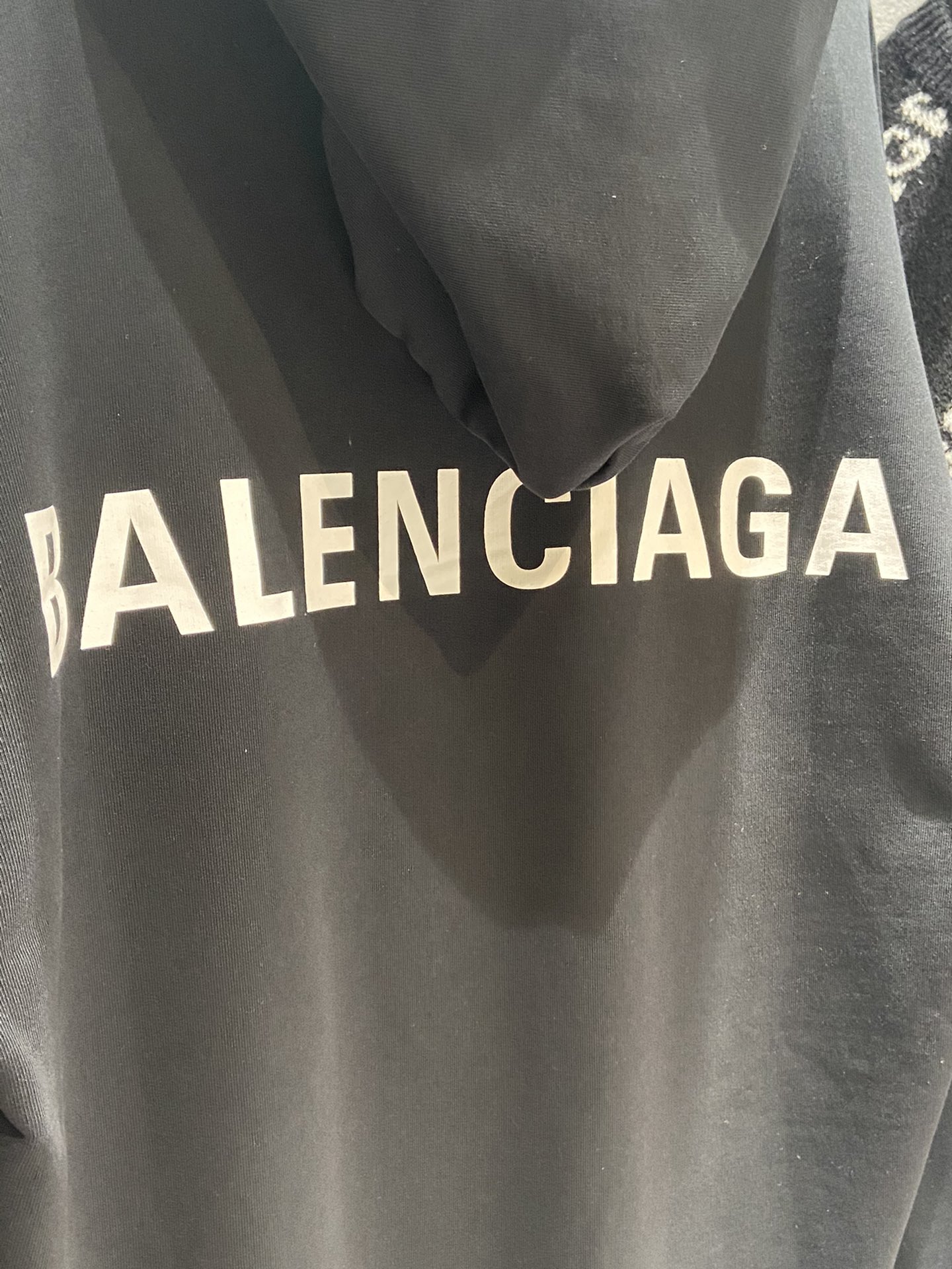 Balenciaga Hoodie Logo Medium Fit in Black