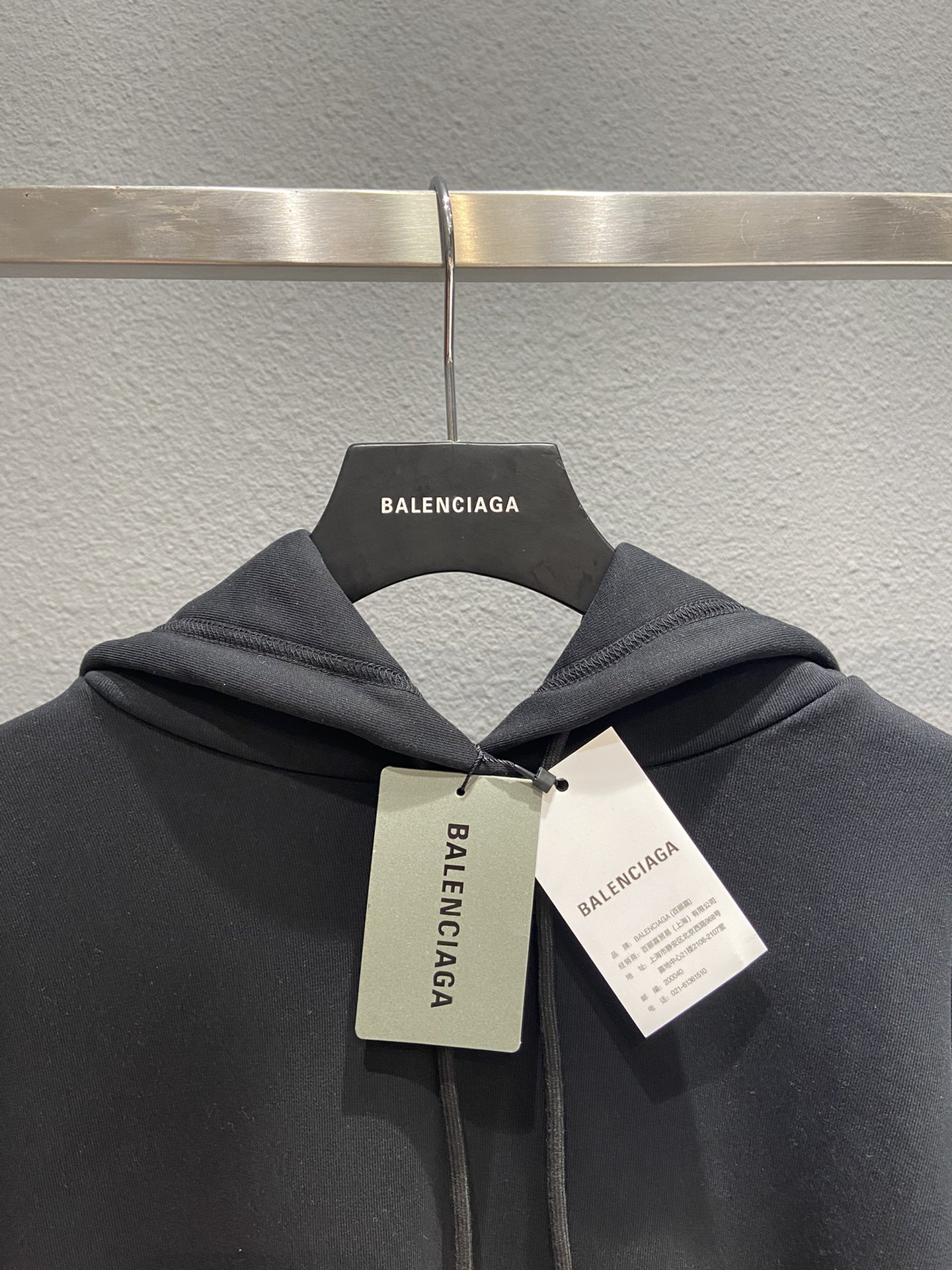 Balenciaga Hoodie Logo Medium Fit in Black