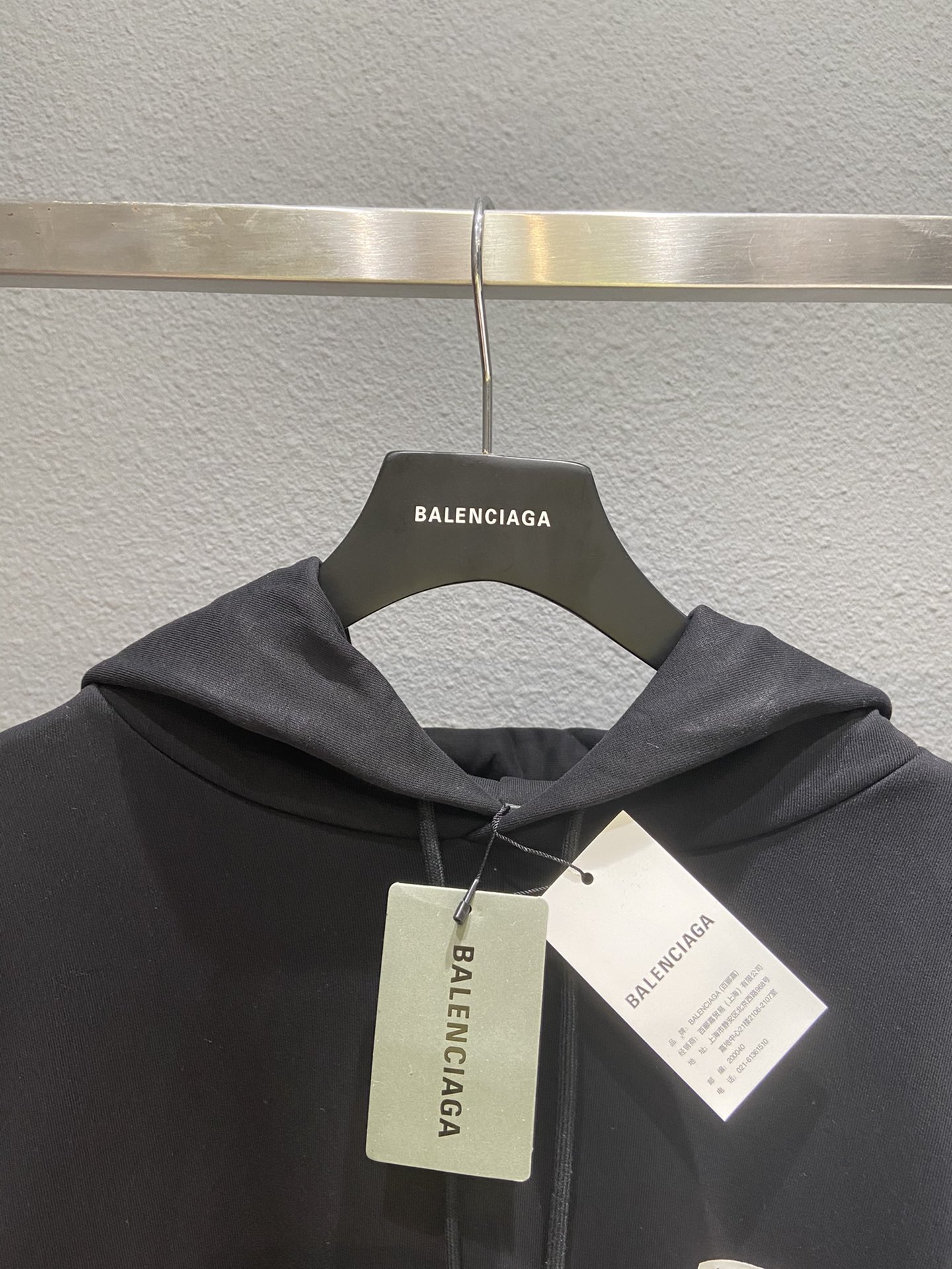 Balenciaga Hoodie Logo Medium Fit in Black