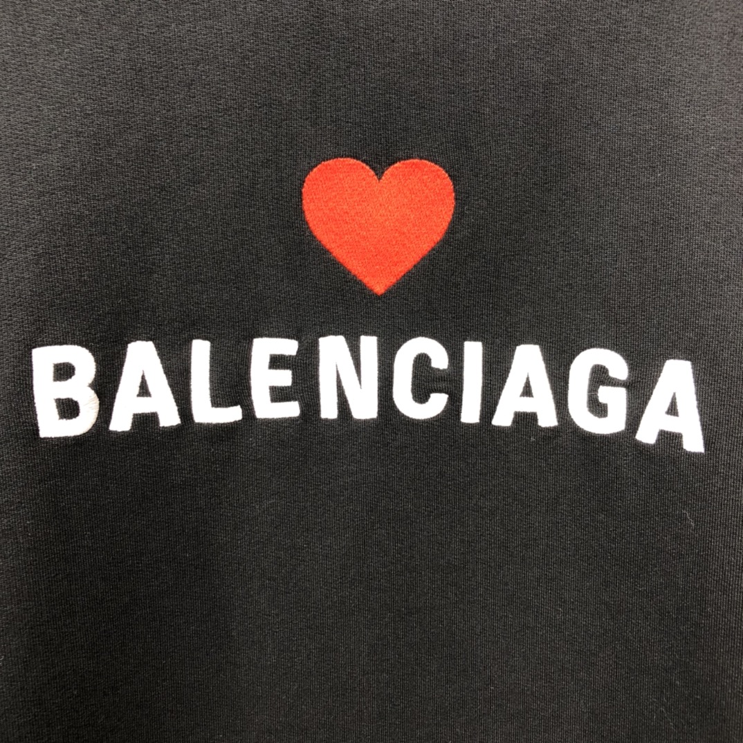 Balenciaga Hoodie Logo Medium Fit in Black