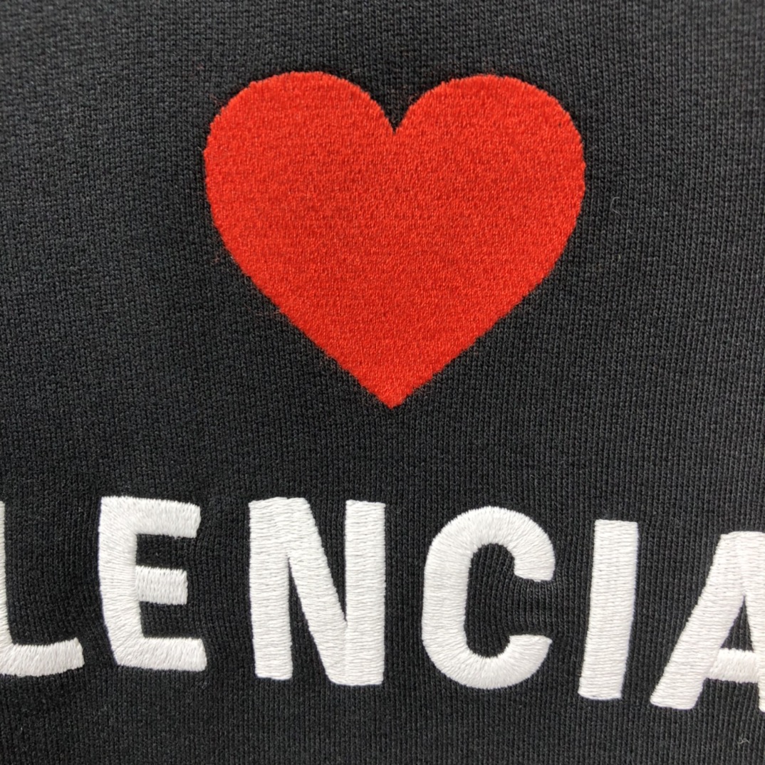 Balenciaga Hoodie Logo Medium Fit in Black