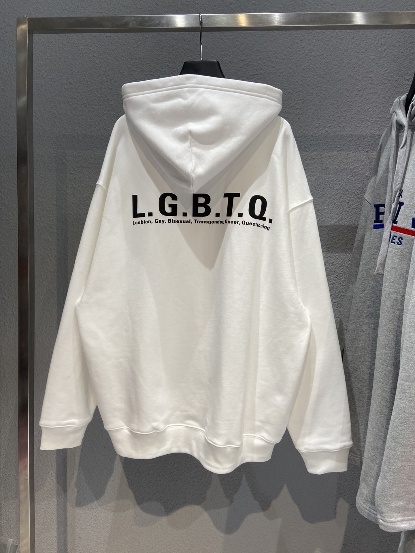 Balenciaga Hoodie Lgbtq Boxy in White