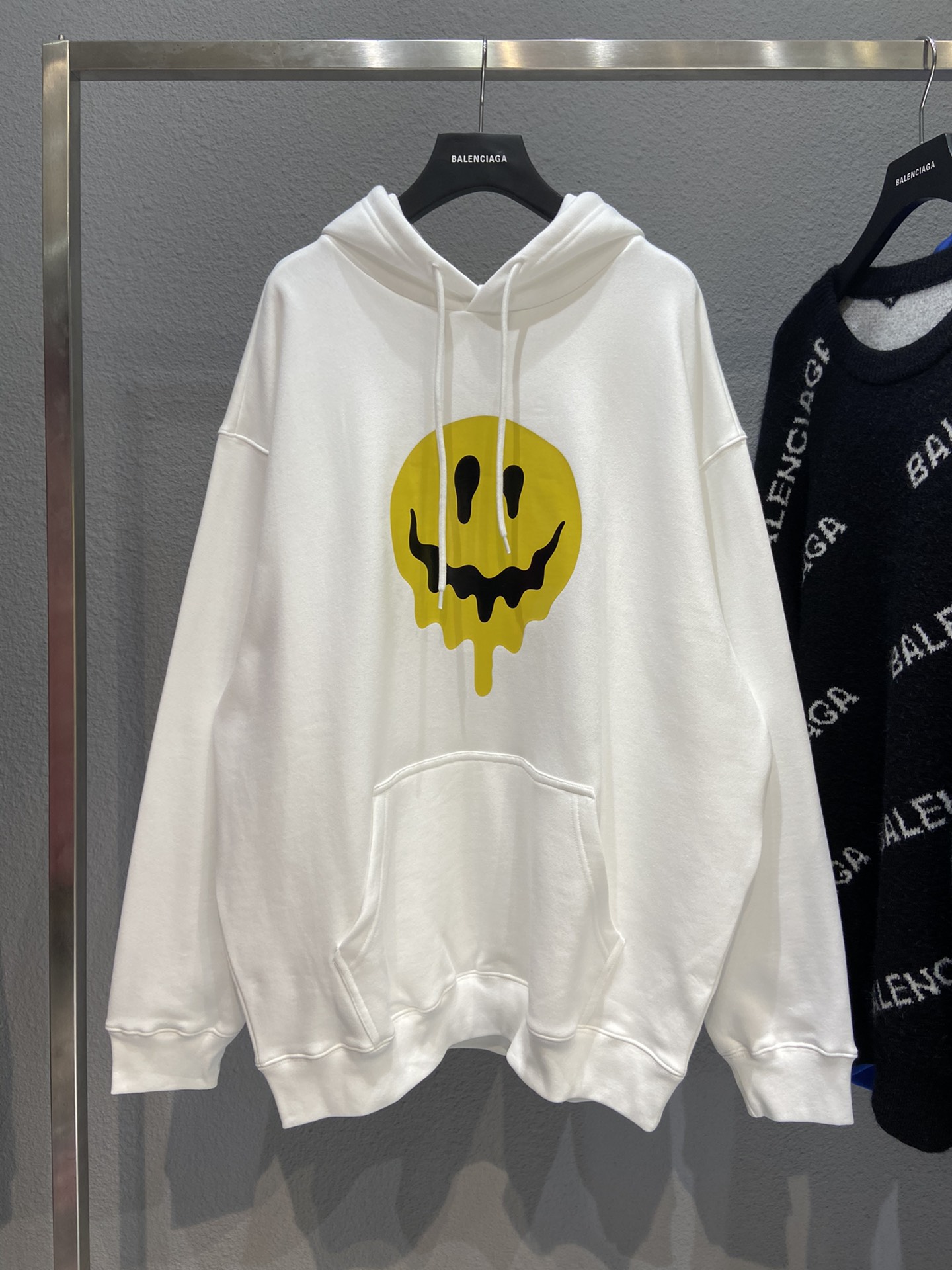 Balenciaga Hoodie Drip Peace Large Fit in White