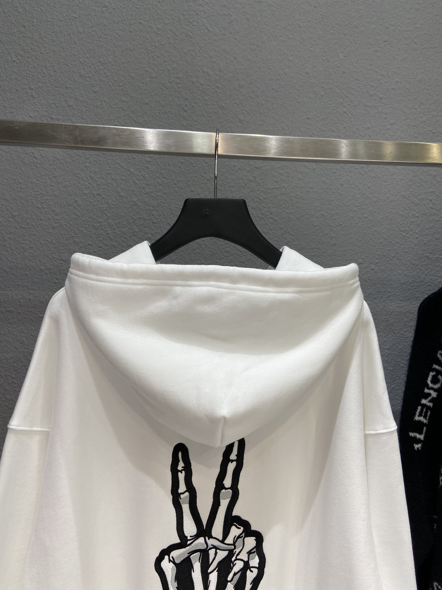 Balenciaga Hoodie Drip Peace Large Fit in White