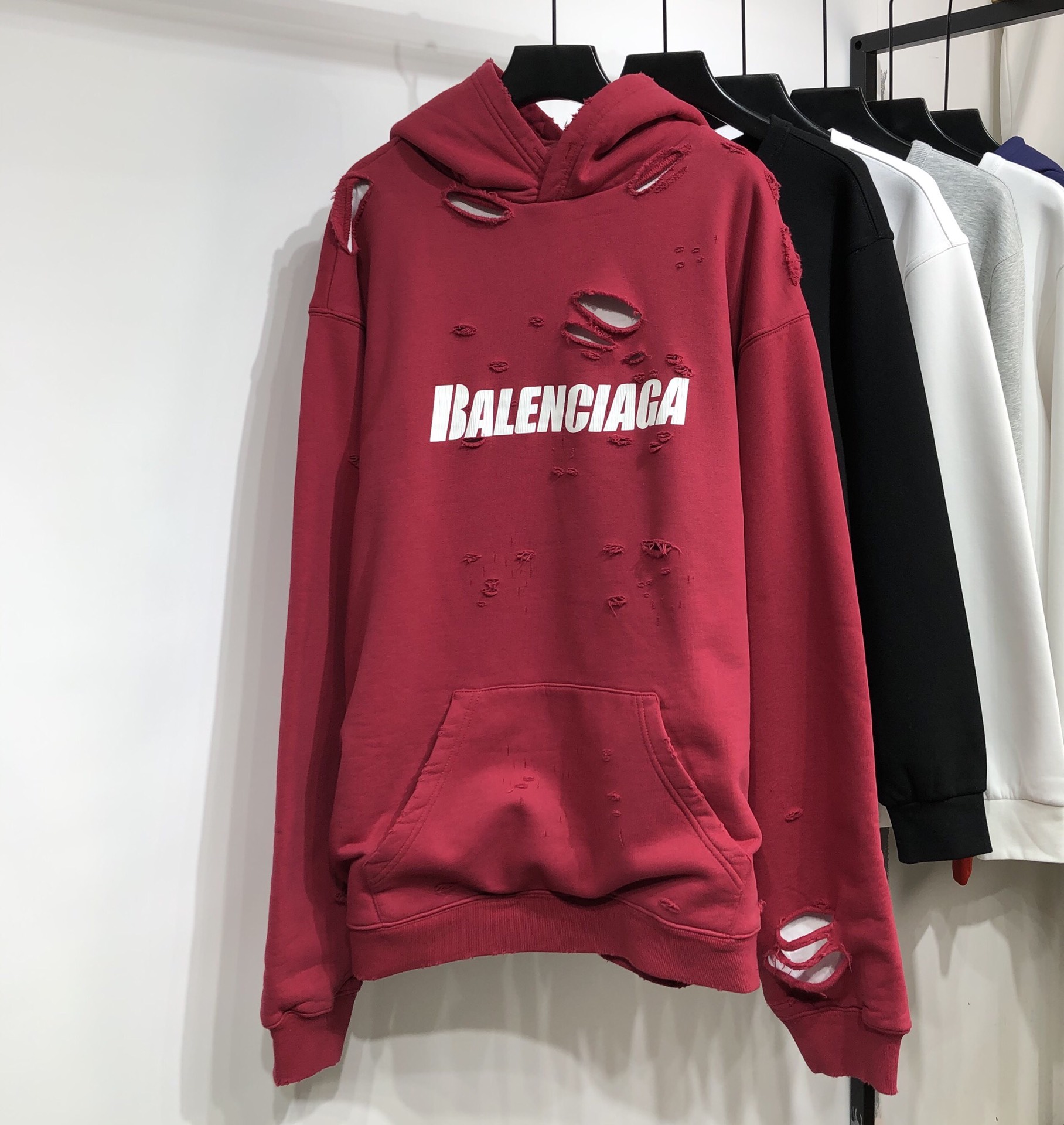 Balenciaga Hoodie Destroyed in Red