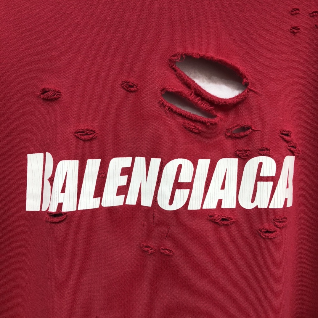 Balenciaga Hoodie Destroyed in Red