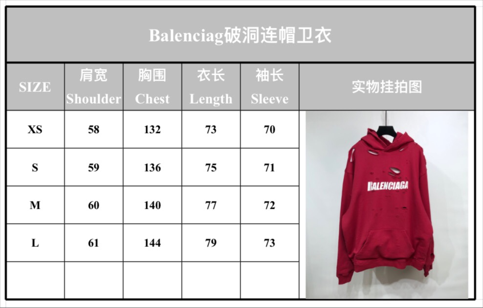 Balenciaga Hoodie Destroyed in Red