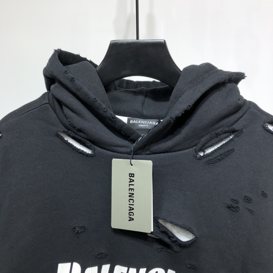 Balenciaga Hoodie Destroyed in Black