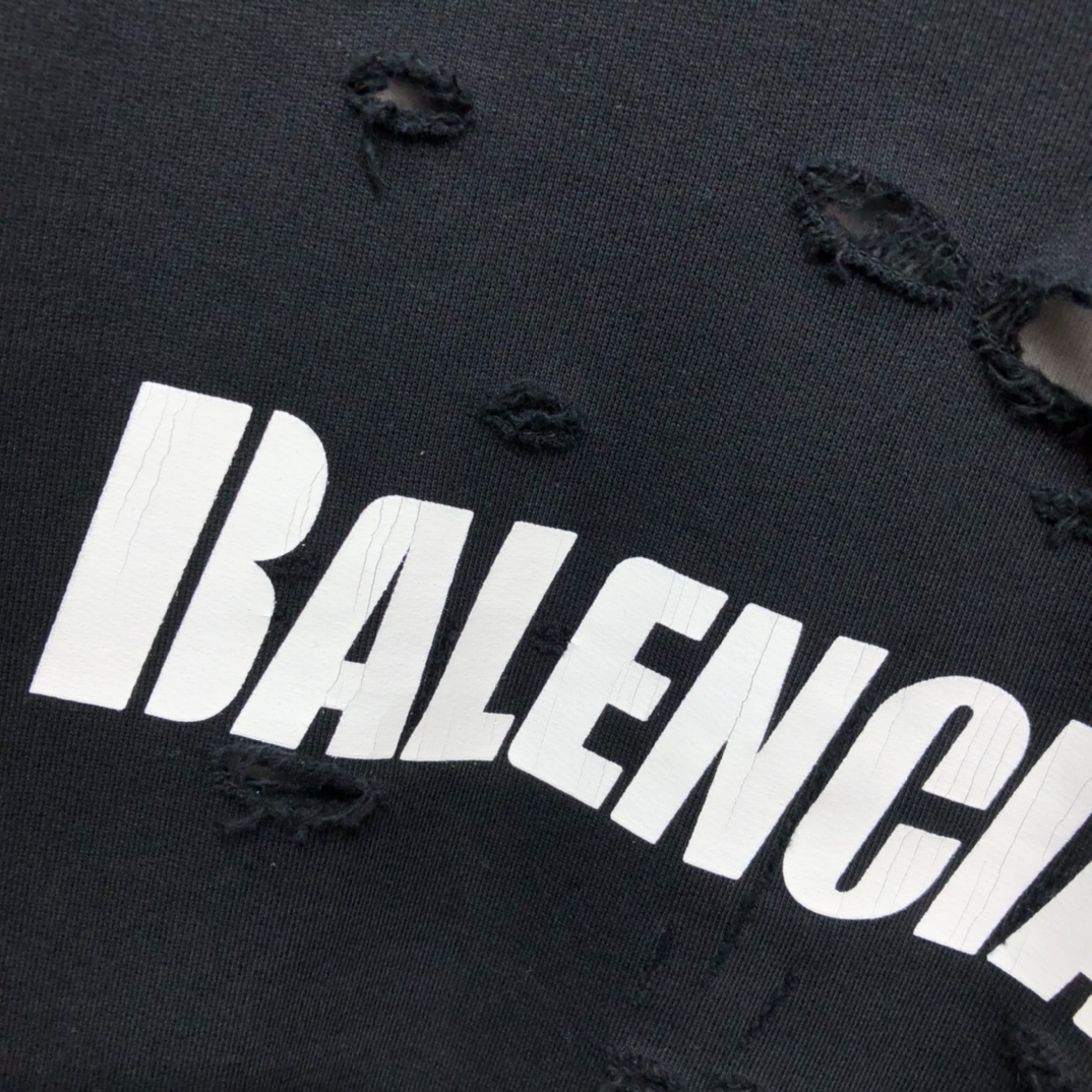 Balenciaga Hoodie Destroyed in Black