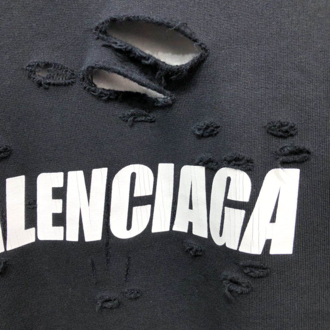 Balenciaga Hoodie Destroyed in Black