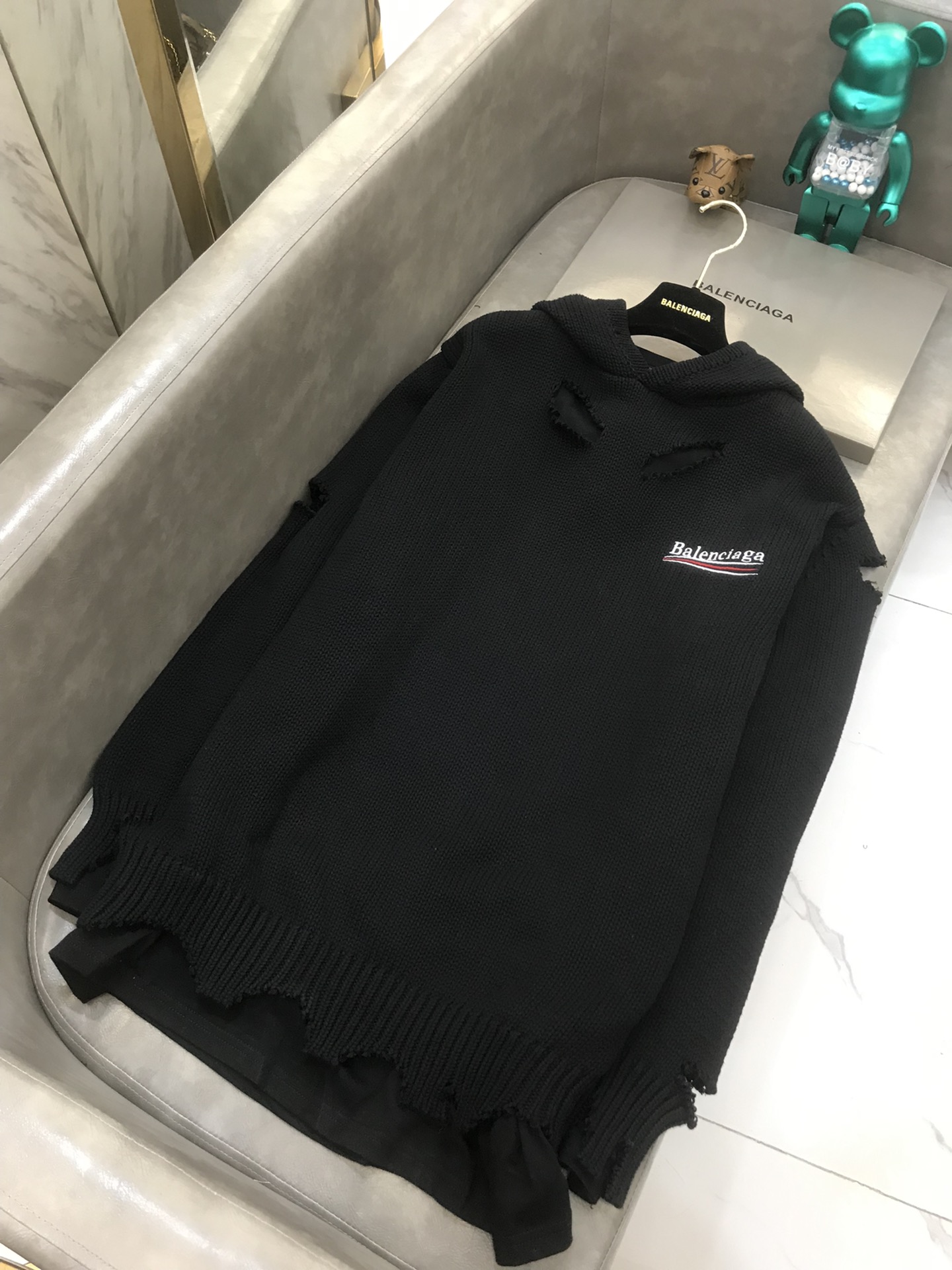 Balenciaga Hoodie Destroyed in Black