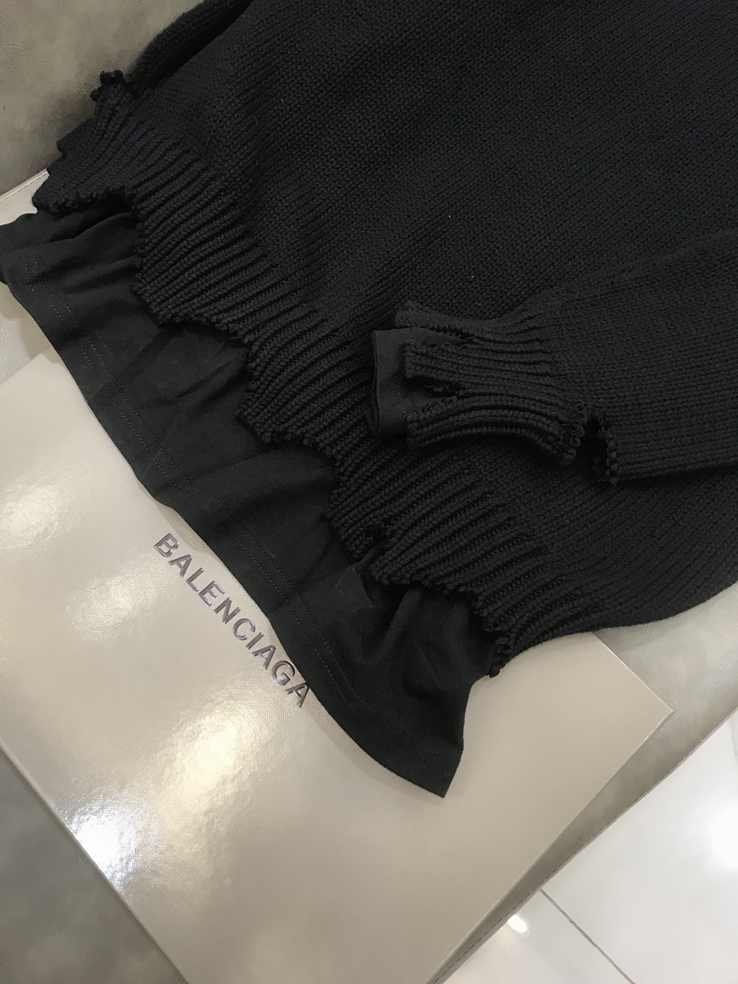 Balenciaga Hoodie Destroyed in Black