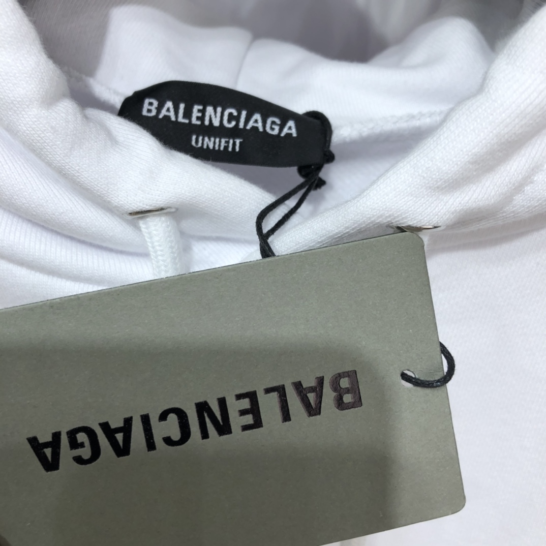 Balenciaga Hoodie BB Pixel Medium Fit in White