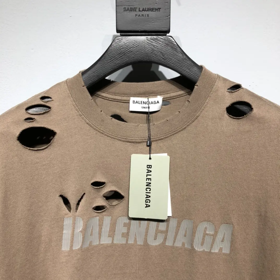 BALENCIAGA 2022SS fashion T-shirt in brown