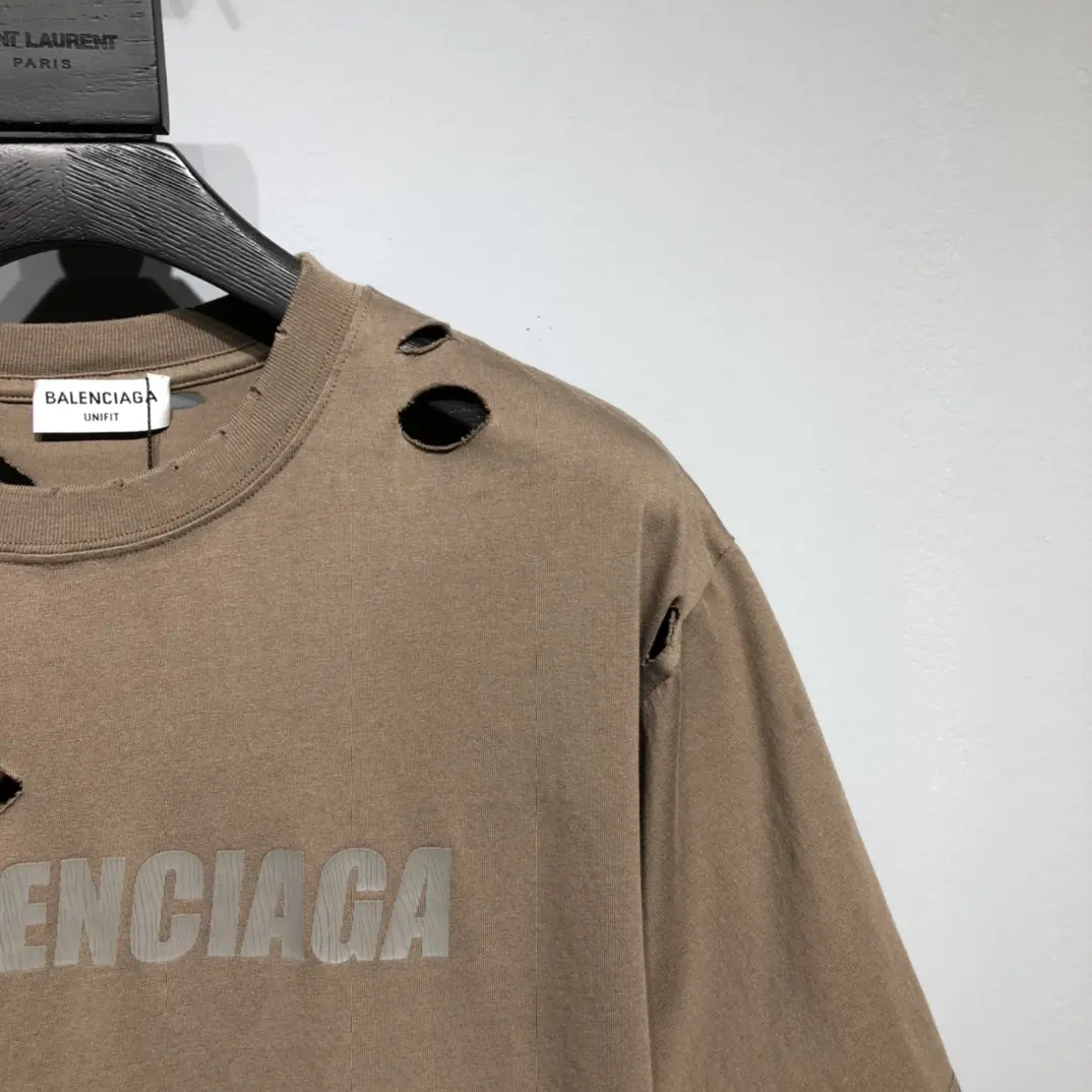 BALENCIAGA 2022SS fashion T-shirt in brown