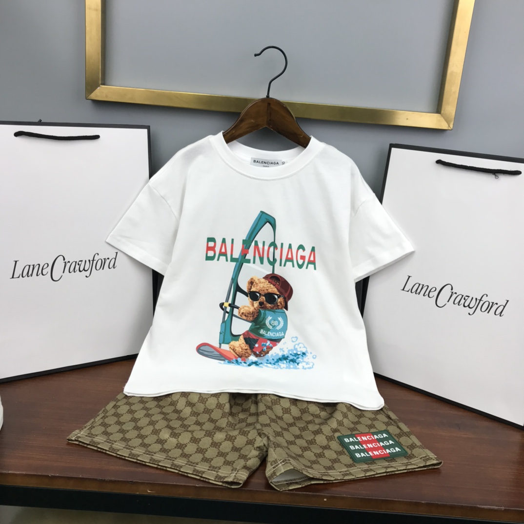 Balenciaga 2022 Children T-shirt and Shorts Set