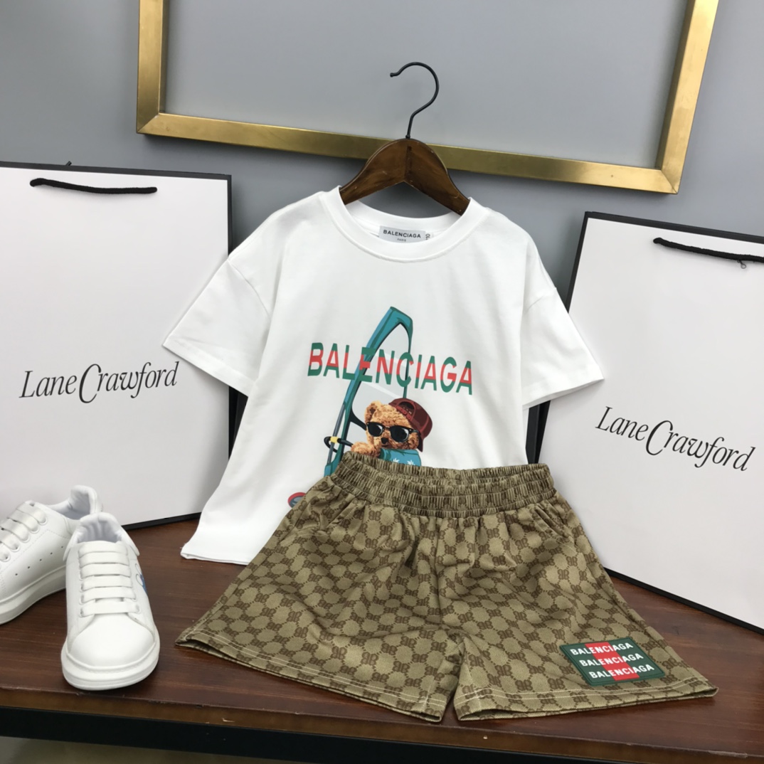 Balenciaga 2022 Children T-shirt and Shorts Set