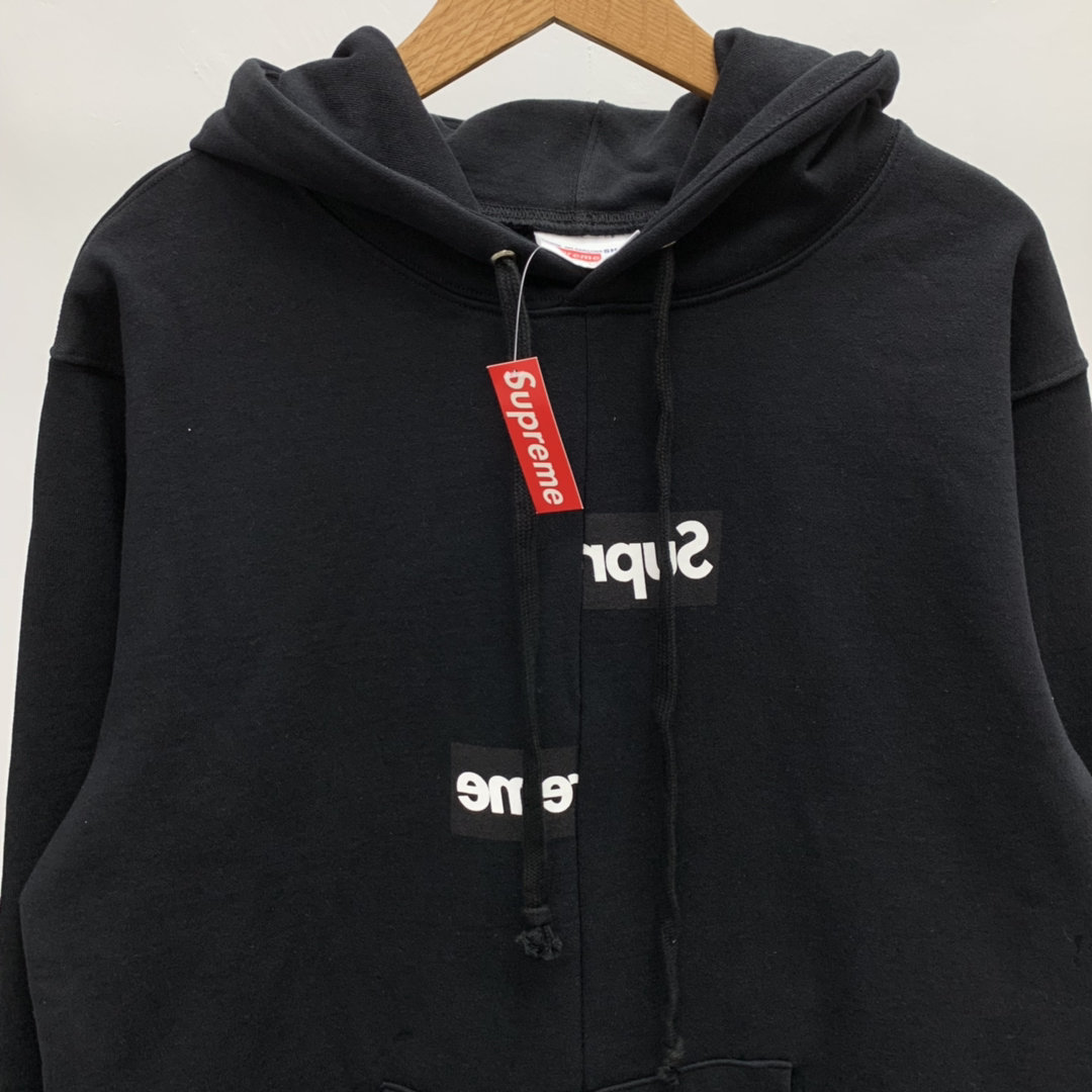 Supreme Prefect Quality/Comme des Garons Shirt 18fw Split Box Logo Hooded Hoodie MC280024