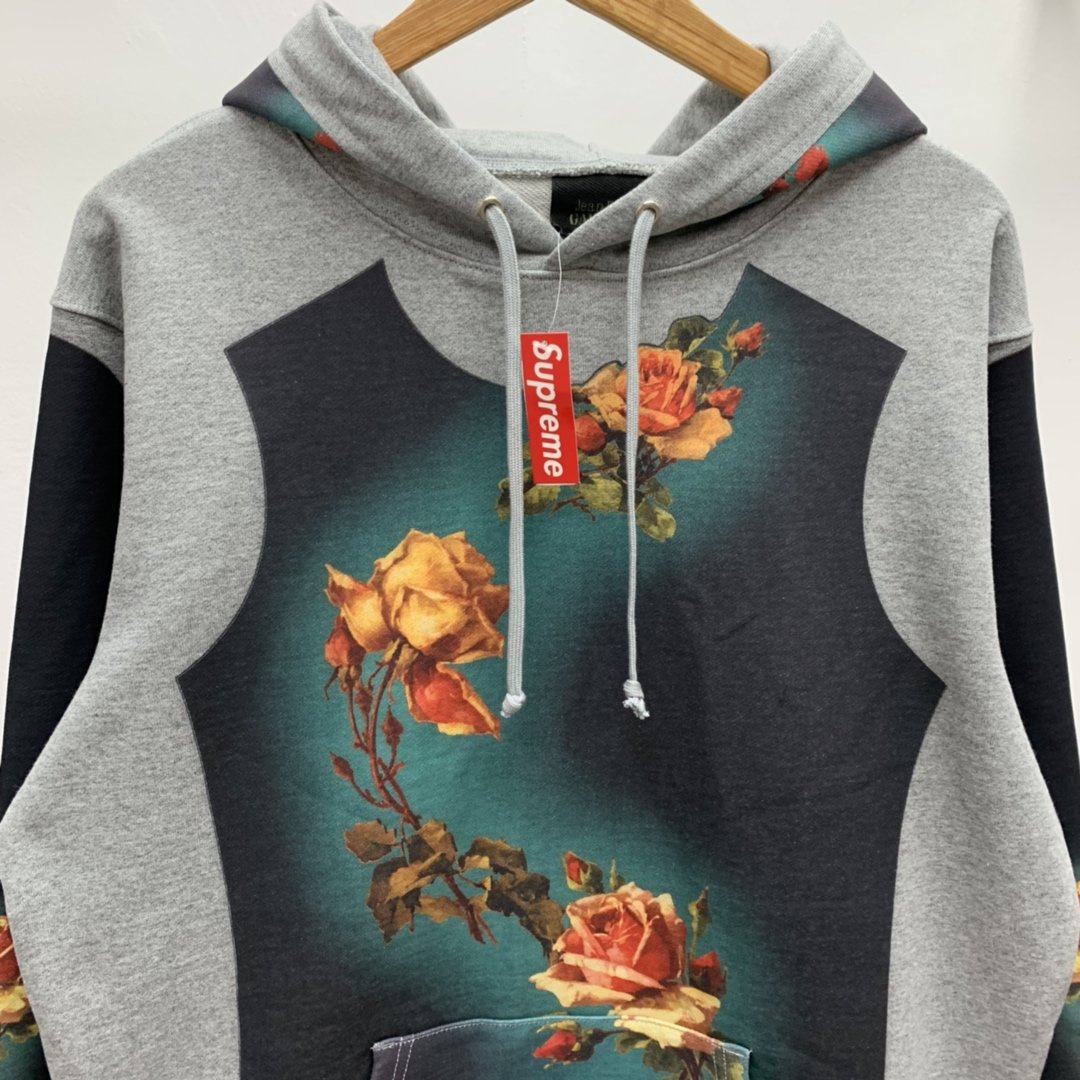 Supreme Prefect Quality x Jean Paul Gaultier 19ss Floral Print Hooded Hoodie MC280028