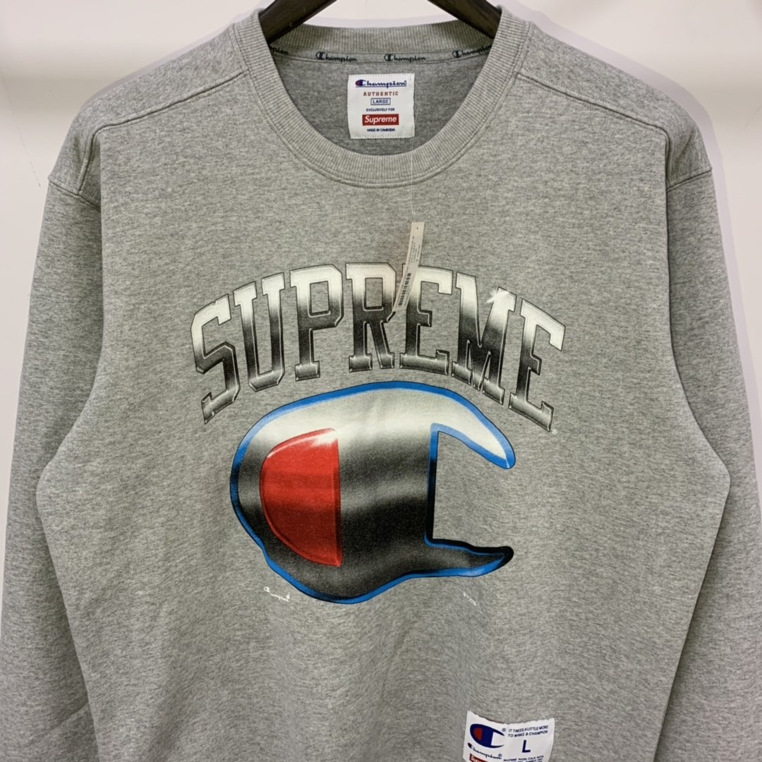 Supreme Prefect Quality x Champion 19ss Chrome Crewneck MC280007