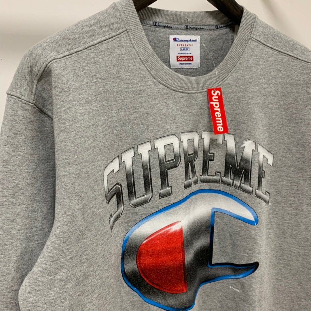 Supreme Prefect Quality x Champion 19ss Chrome Crewneck MC280007