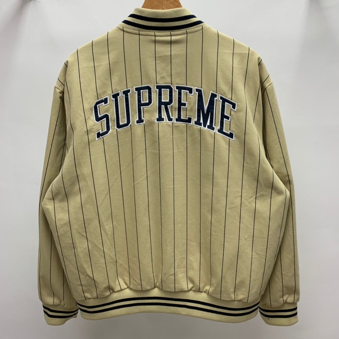 Supreme Prefect Quality 19ss Pinstripe Varsity Jacket MC280042