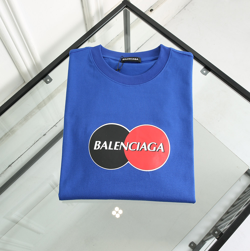 Balenciaga T-Shirt Two Color Ball in Blue